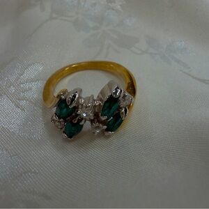 Beautiful 14k gold electroplate cubic zirconia ring